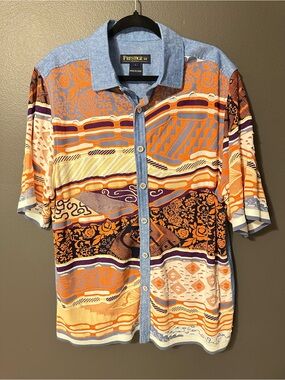 Prestige Original Luxury Linen Knit Shirt CD Blue 512 Men’s Large